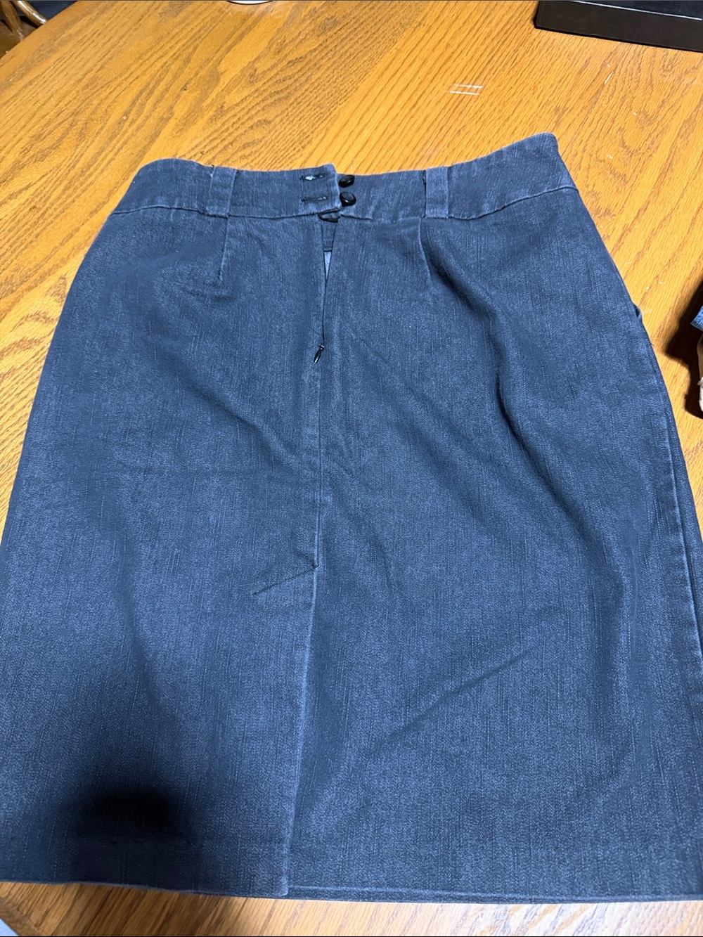 Women's Classic Navy Midi Skirt - Tailored Front Panel